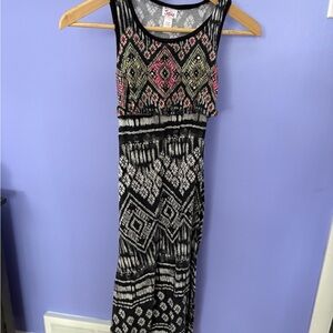 Justice Black and Pink Geometric Dress